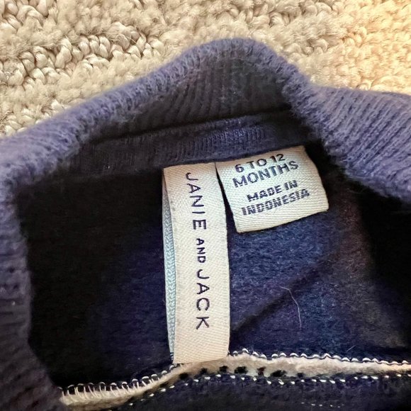Janie and Jack Ruffle Fleece Sweatshirt 6-12 Months - Picture 5 of 5